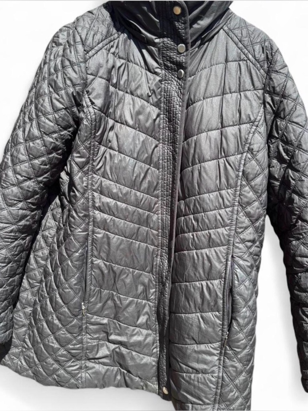 Women’s Black Quilted Jacket- Size L. Marc New York. Gently used.